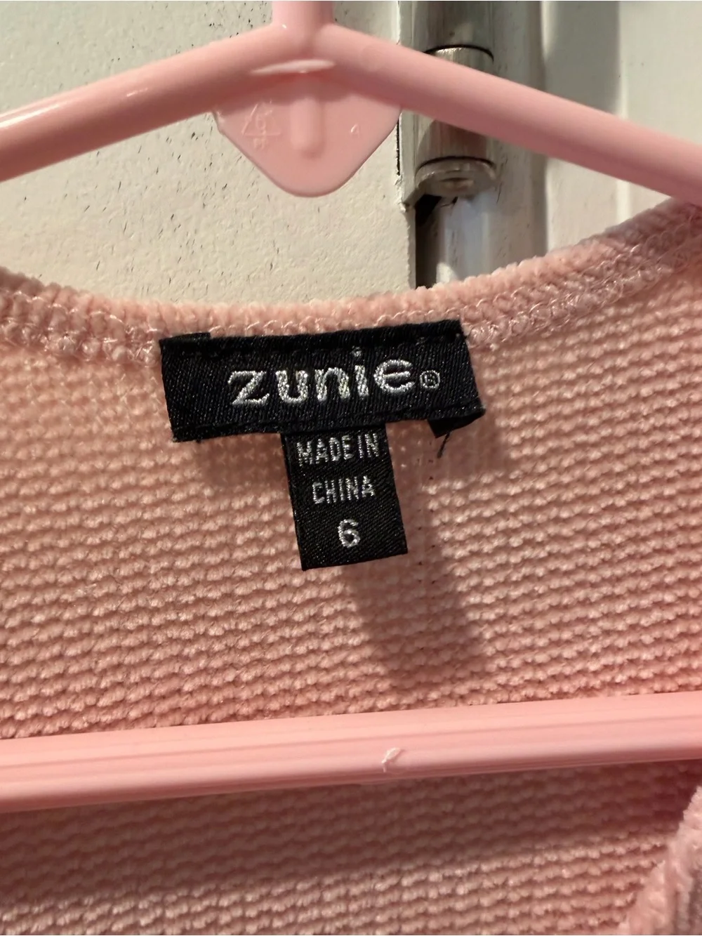 Zunie Girls' Peach Corduroy Dress with Sparkle Eiffel